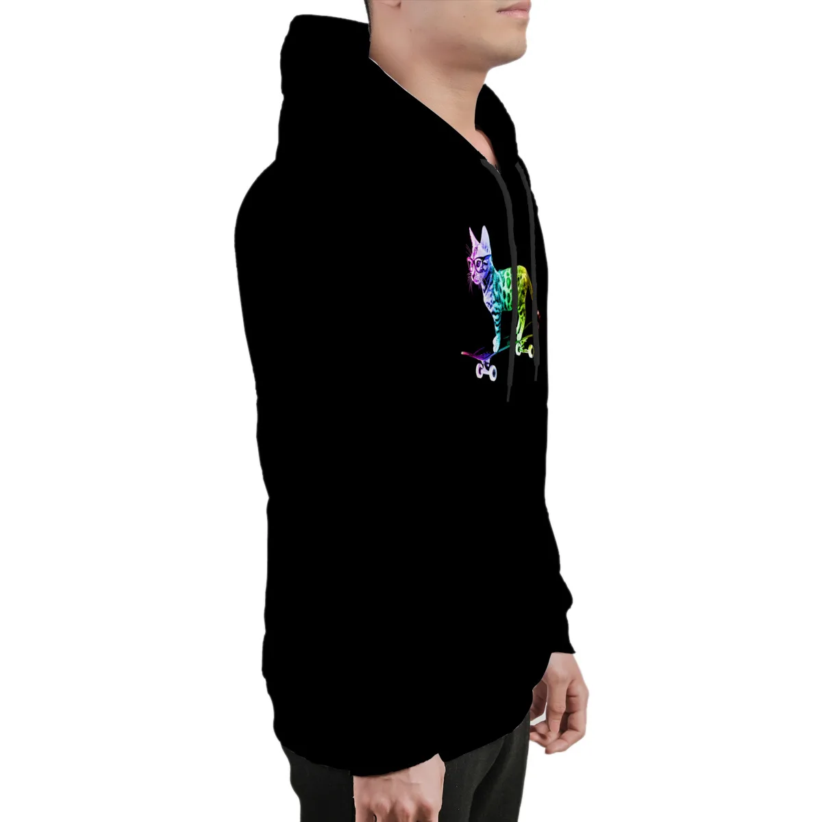 

Men's Hoodie Rainbow Skateboard CatEssentials Cotton Games Punk Top quality Sweat Homme 37292