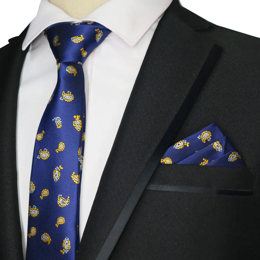 Мужской галстук-платок из полиэстера в полоску с цветочным узором жаккардовый