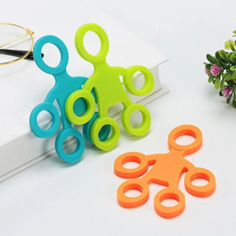 Juguetes antiestr&eacute;s de Gel de s&iacute;lice para ni&ntilde;os, anillo de mano, dedo de adulto, banda de entrenamiento de fuerza-3
