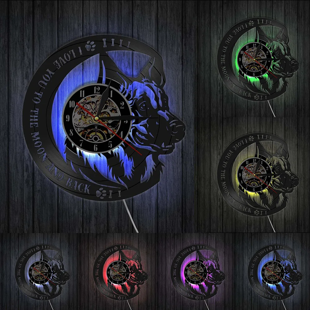 Настенные часы Я люблю тебя до Луны и костей лапы виниловые диски с CD-диском для