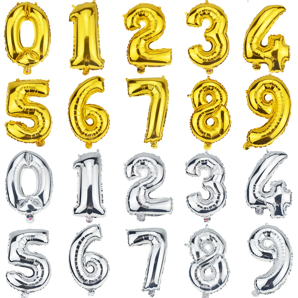 40 дюймов Большой фольгированные шары на день рождения Воздушные гелиевые цифры