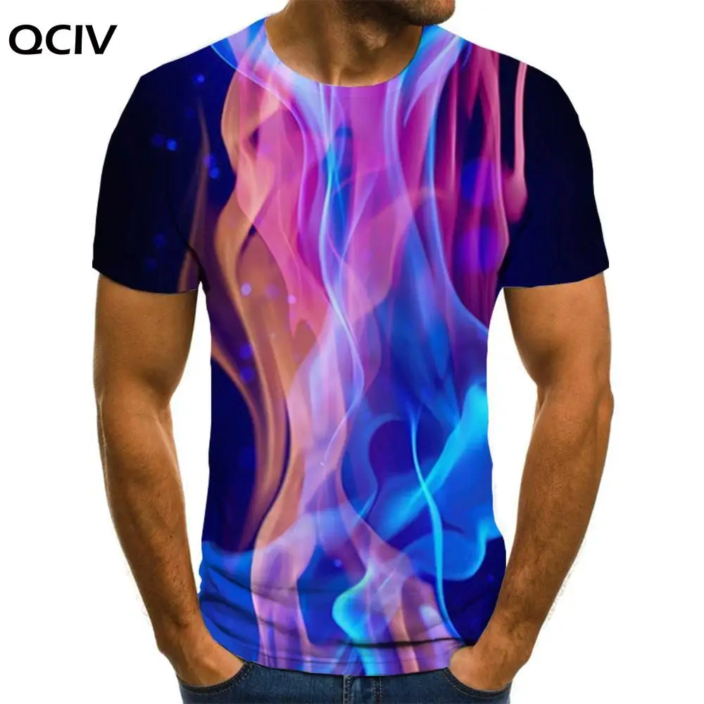 

Мужская футболка QCIV с принтом пламени, забавные дымчатые футболки, красочные футболки 3d, одежда в стиле Харадзюку, модные мужские топы с кор...