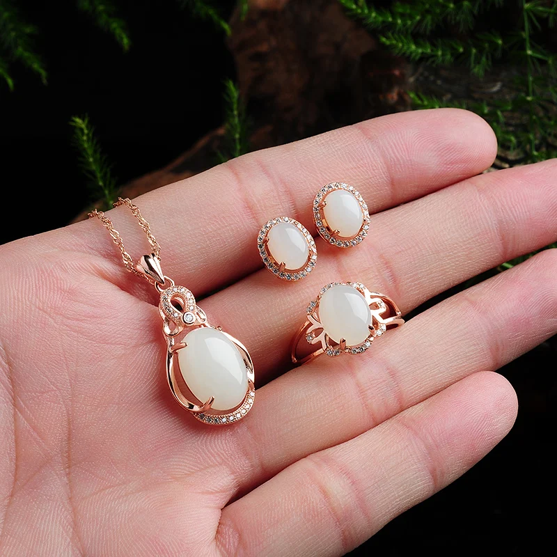 Высококачественные ювелирные изделия 925 серебряная мозаика и Хотан нефритовый