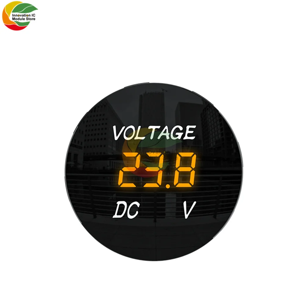 Цифровой светодиодный вольтметр постоянного тока 12 В водонепроницаемый с