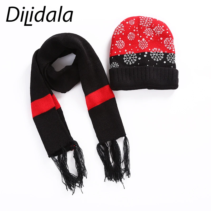 Dilidala/детская трикотажная шапка Рождественский комплект Осень-зима унисекс