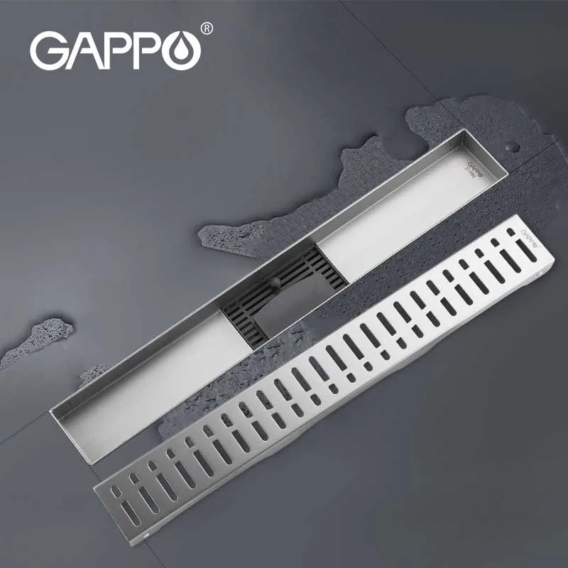 

GAPPO Anti-odor Drains Recgangle Linear Waste Drainer Bathroom Floor Drain Cover Stopper Bathroom Shower Drain Hair Catcher