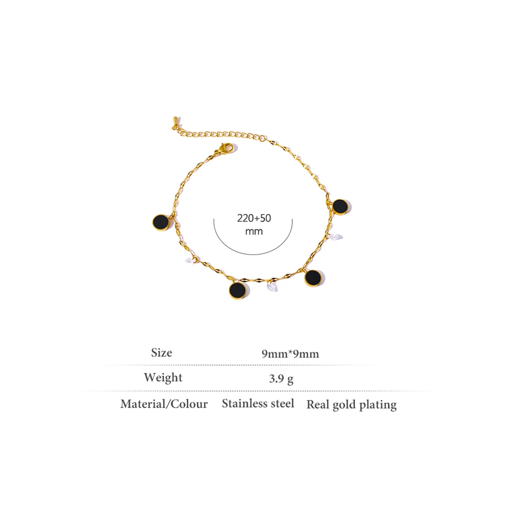 Изысканный круглый эмалированный Золотой ножной браслет Yhpup водонепроницаемые