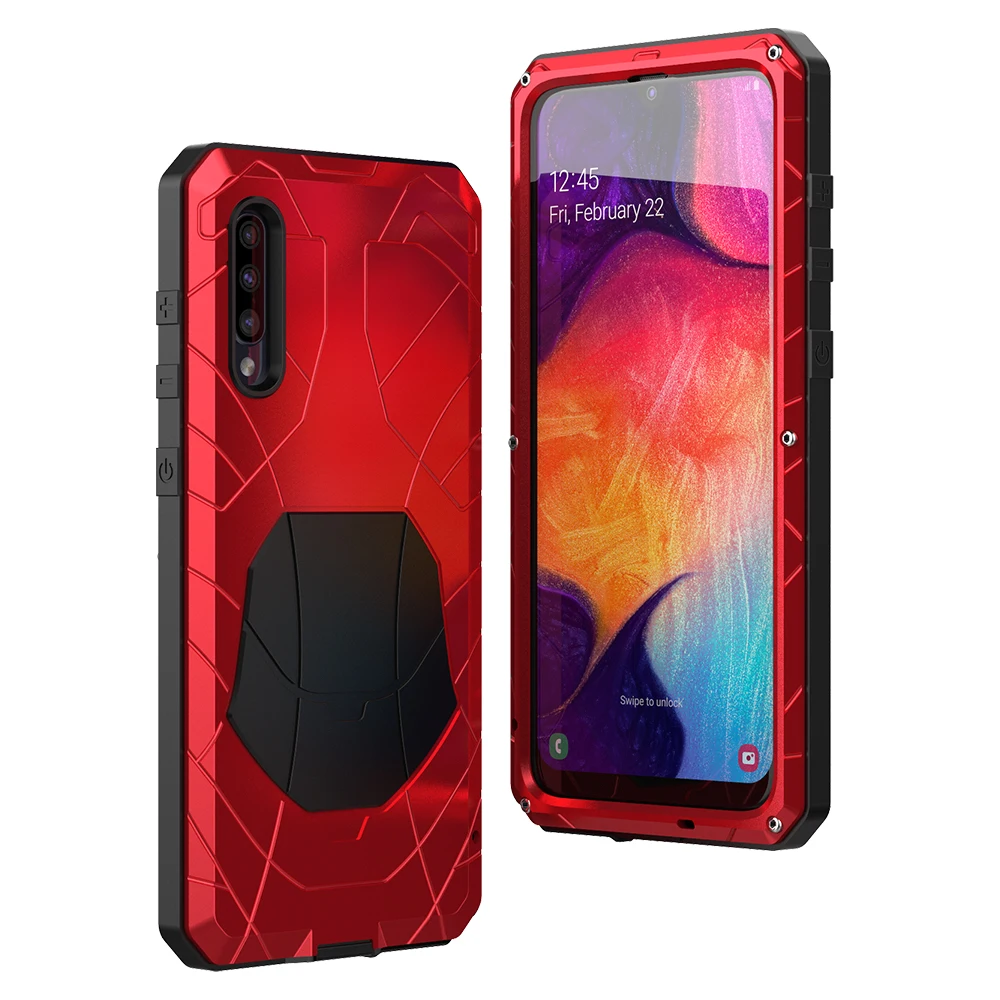 Для samsung Galaxy A30s A51 чехол для телефона жесткий алюминиевый металлический Закаленное стекло Защитная крышка для экрана сверхмощная защита A71 крышка