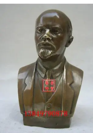 Медное ремесло украшенное старой резной статуей Ленина Сталина скульптура