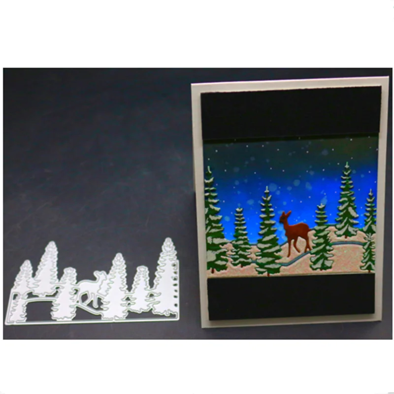 YINISE скрапбукинга металла резки штампы для трафареты снега дерева оленя DIY