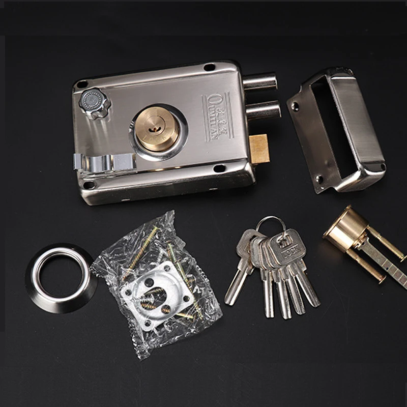 

Copper Exterior Iron Door Locks Security Anti-theft Lock Multiple Insurance Lock Wood Gate Lock For Furniture Hardware