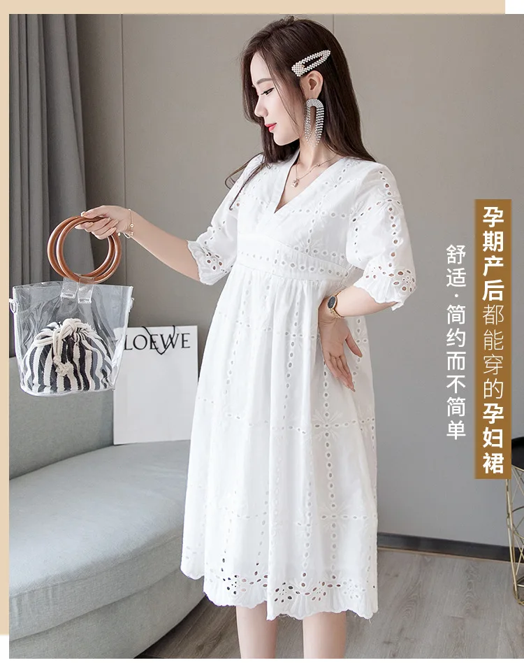 

2021 New Summer Maternity Summer Dress Fashion Loose Beautiful Pregnant Women Breastfeeding Dress