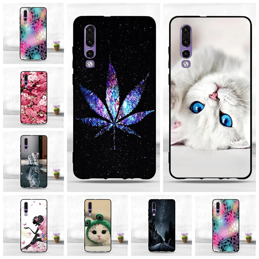 For Capa Huawei P30 Case Cute Cover For Huawei P30 Lite Case Silicon Soft TPU Black Luxury Phone Funda For Huawei P30 Pro Cover