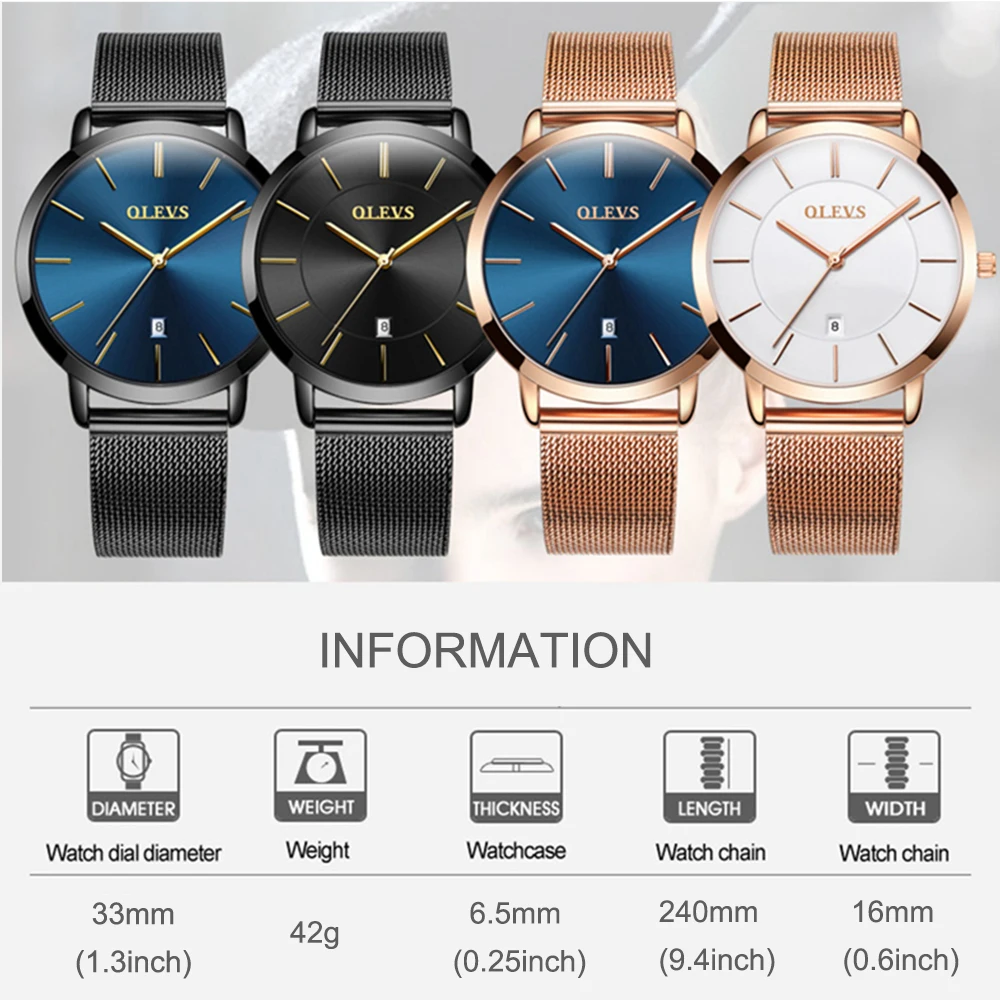 

OLEVS Womens Watches Luxury Fashion Casual Waterproof Rose Gold Mesh Band Ladies Bracelet Quartz Wristwatches Gifts for Women