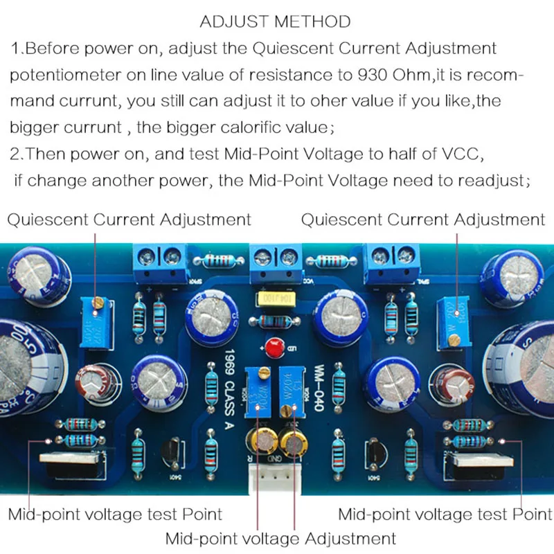 1969 Npn 2 0 канальный усилитель класса А завершенная плата и радиаторы | Электроника
