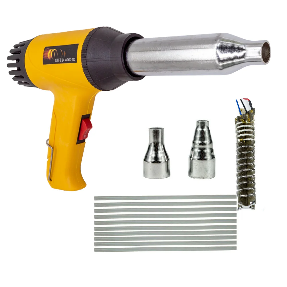 

Plastic welding hot air gun kit hair dryer for soldering plastic temperature adjustable automobile bumper repair tool heat gun