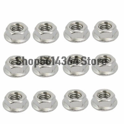 

10pcs 5/16"-18 UNC Thread 304 Stainless Steel Hex Serrated Flange Nut Fastener