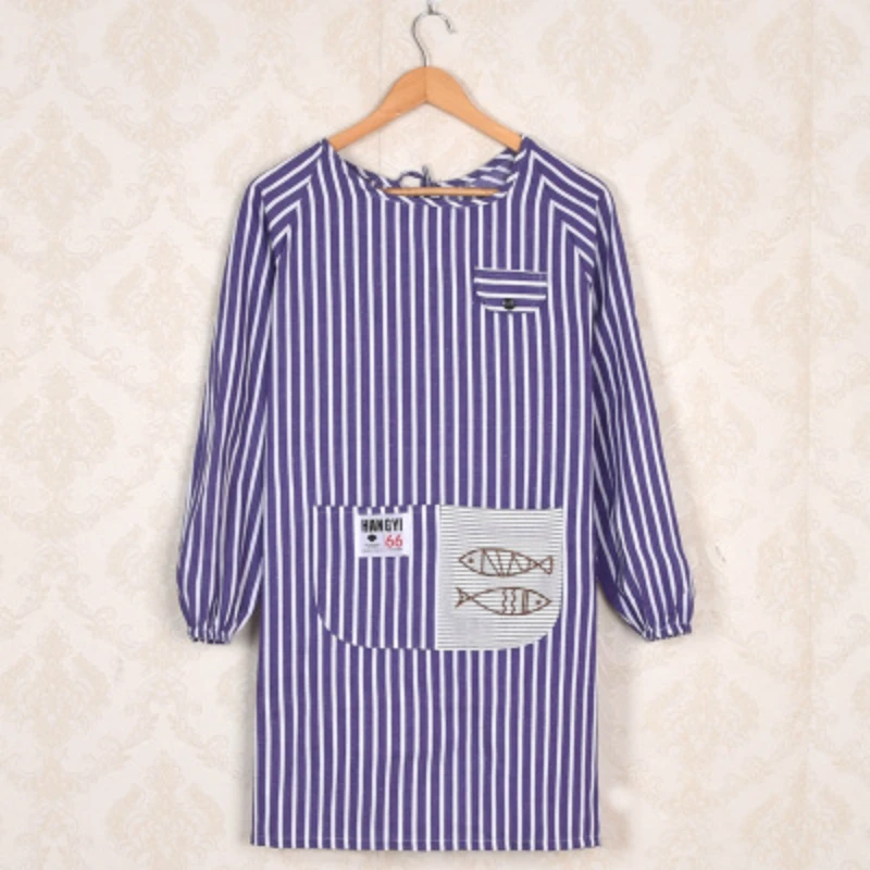 Cotton Long-sleeved Apron Korean Fashion Adult Kitchen Dust-proof Oil-proof Anti-fouling Housework Cooking | Дом и сад