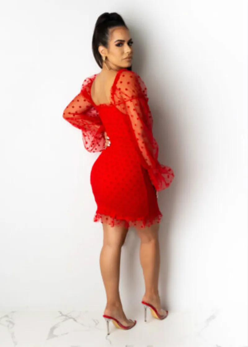 Женские платья футляр в горошек женские модные кружевные Короткие Сексуальные