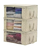 non woven fabric storage boxes foldable closet organizer quilt blankets storage organizer cabinet dustproof storage bag with lid