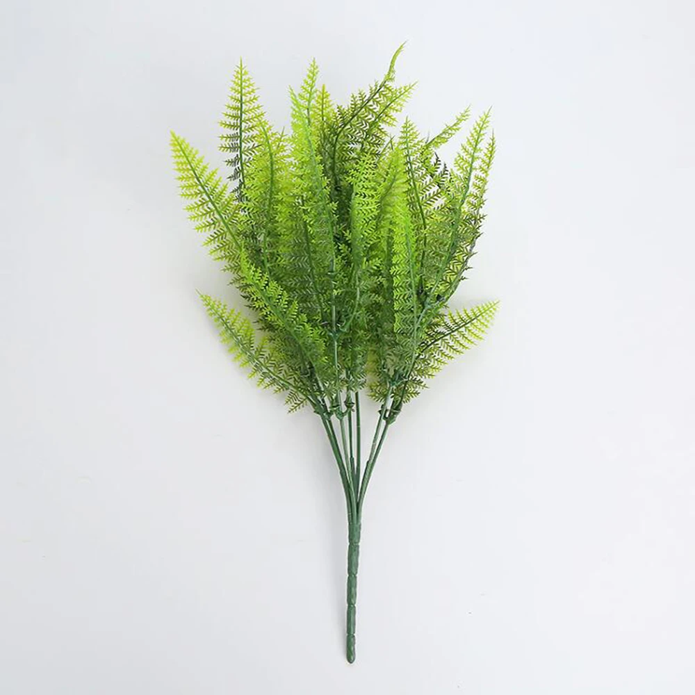 1PC 7 Fork Artificial Plants Eucalyptus Grass Plastic Ferns Green Leaves Fake Flower Plant Wedding Home Decoration Table Decors | Дом и сад