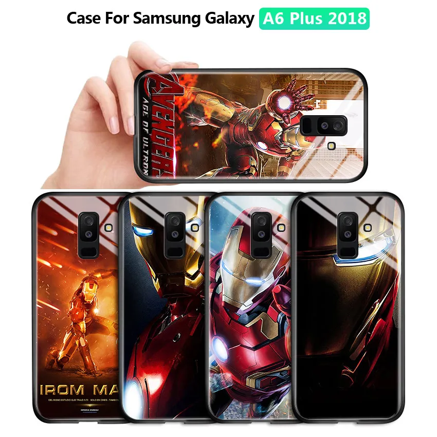 Чехол из закаленного стекла с градиентом для Samsung Galaxy A6 Plus 2018|Бамперы| |