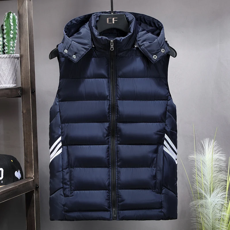Plus Size 8XL 7XL 6XL 5XL 4XL New Casual Vest Men Autumn Jackets Thick Vests Man Sleeveless Coats Male Warm Waistcoat men - Цвет: Blue