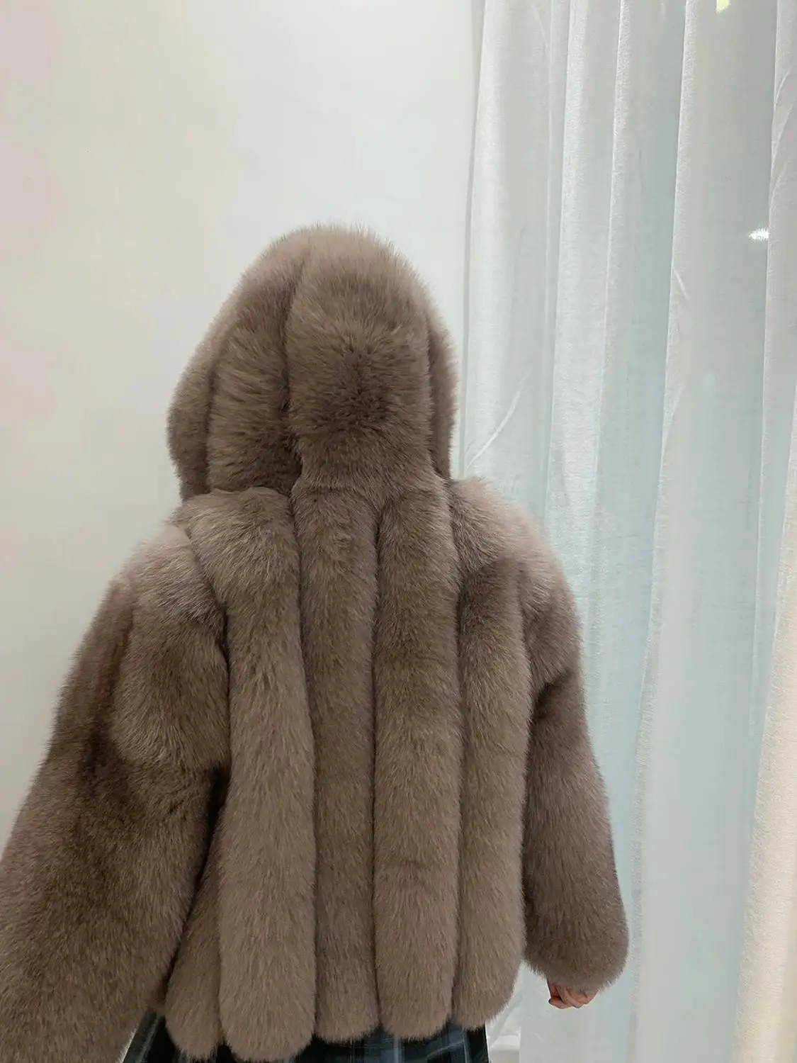 

fox hooded ladies natural jacket women real fur outwear