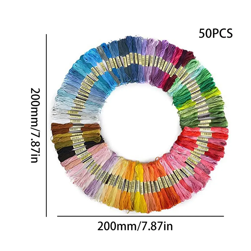 

50 Colors 100 Colors Cross Stitch Thread Polyester Cotton Embroidery Thread Rainbow Color Hand Embroidery Braided Thread