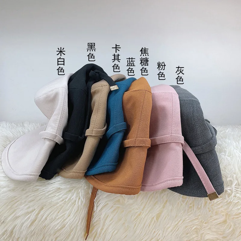 

Lolita Style Fisherman Hat ~ Long Front and Back Short Sun Visor Showing Face Small Back Strapping Wind-proof Basin Hat Sweet