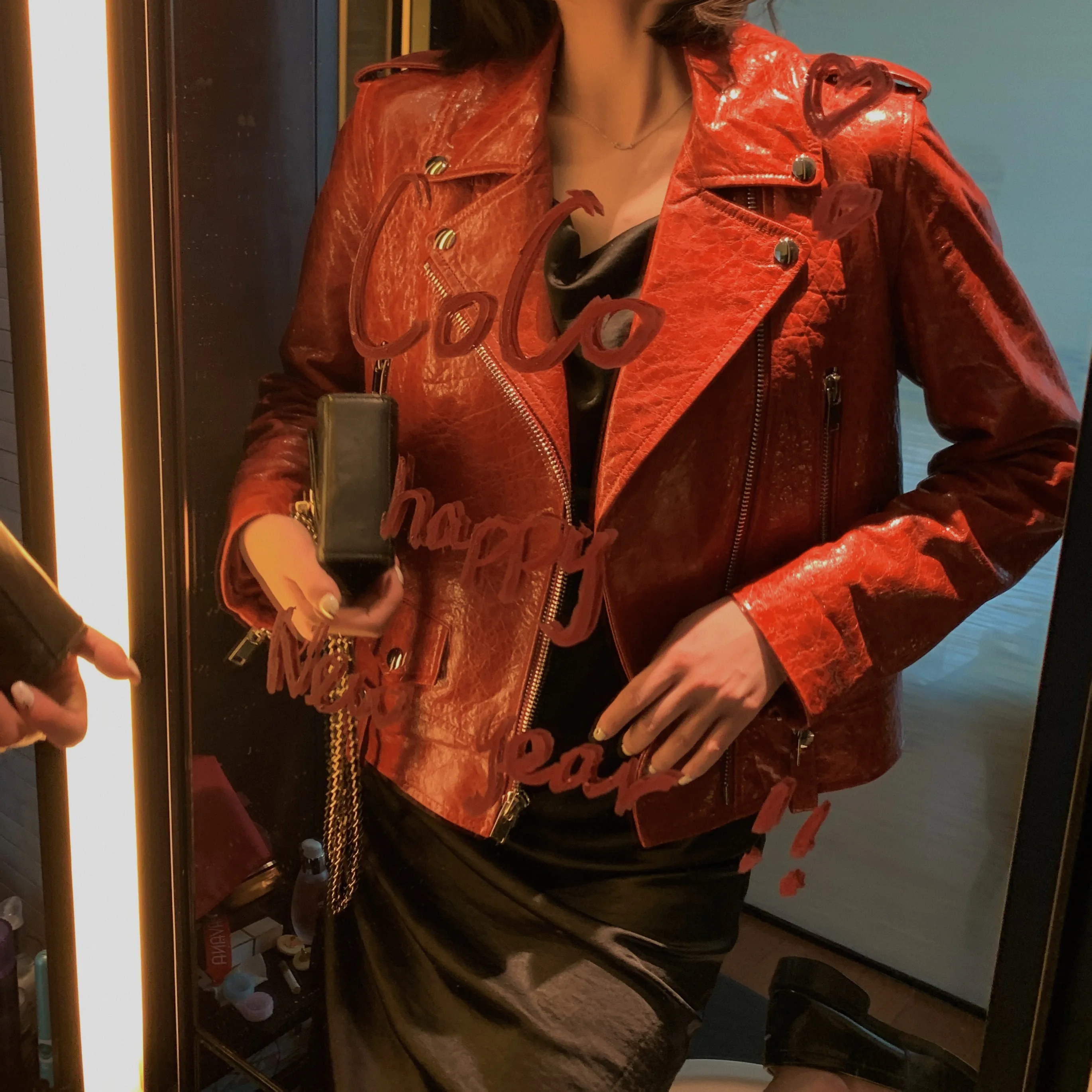 Tajiyane Winter Leather Jacket Women Sheepskin Coat Red Korean Motocycle Coats Genuine Jackets C19D22021 WPY431 | Женская одежда