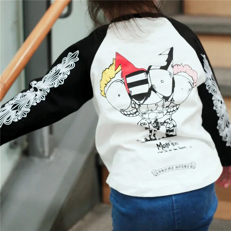 

Autumn Full Sleeve Parent-Child T-shirt Hot Stamping Letters Family Clothing Fashion Casual T-shirt Family Matching Outfits