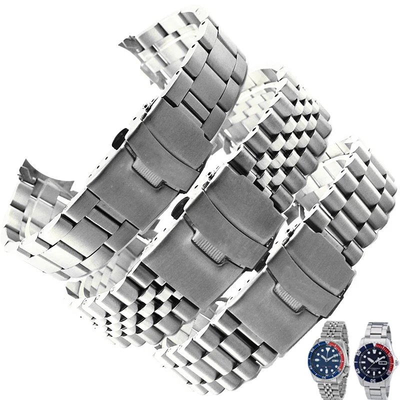 Ремешок из нержавеющей стали для часов Seiko SKX007 009 браслет цепочка с пятью бусинами