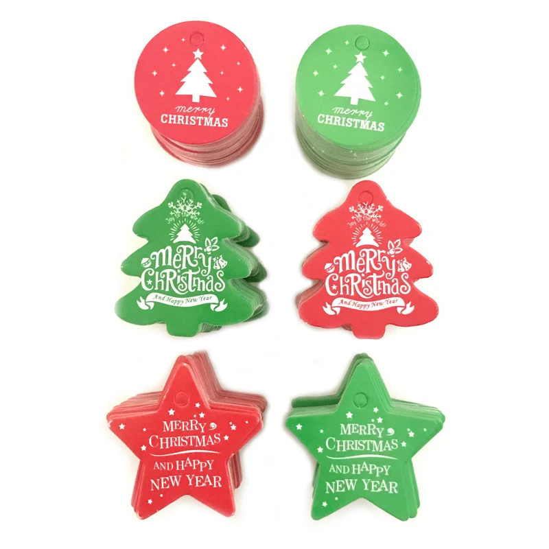 

100 шт., бирки для рождественской елки, бирки для подарков на вечеринку, бирки для подарков, рождественские Персонализированные Бирки для под...