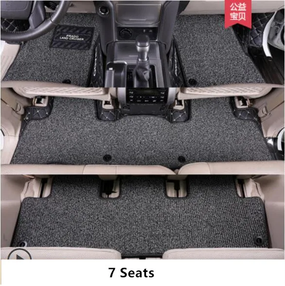 Коврики для Toyota LAND CRUISER PRADO 150 2010- 5 и 7 мест коврики для ног Шаг коврик вышивка кожа провода катушки 2 слоя