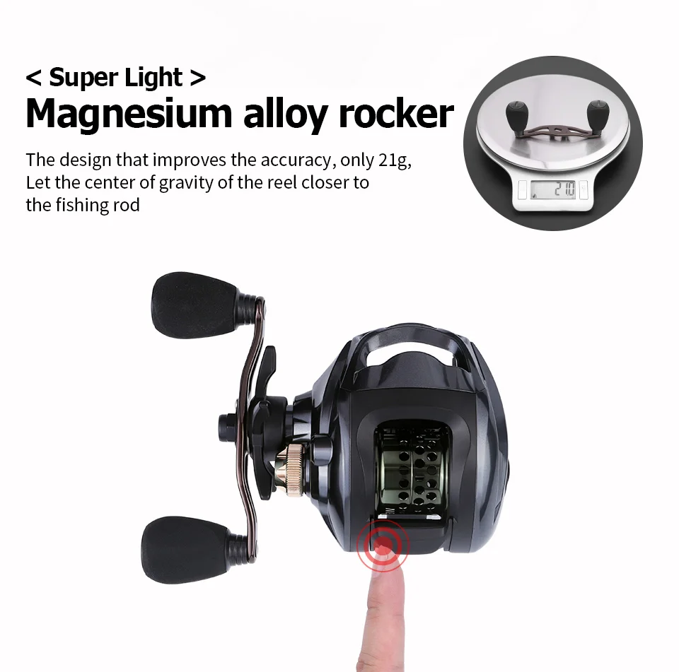 LINNHUE WB1000 baitcasing Рыболовная катушка мелководье 6 3: 1 высокая скорость 12 + 1BB правая