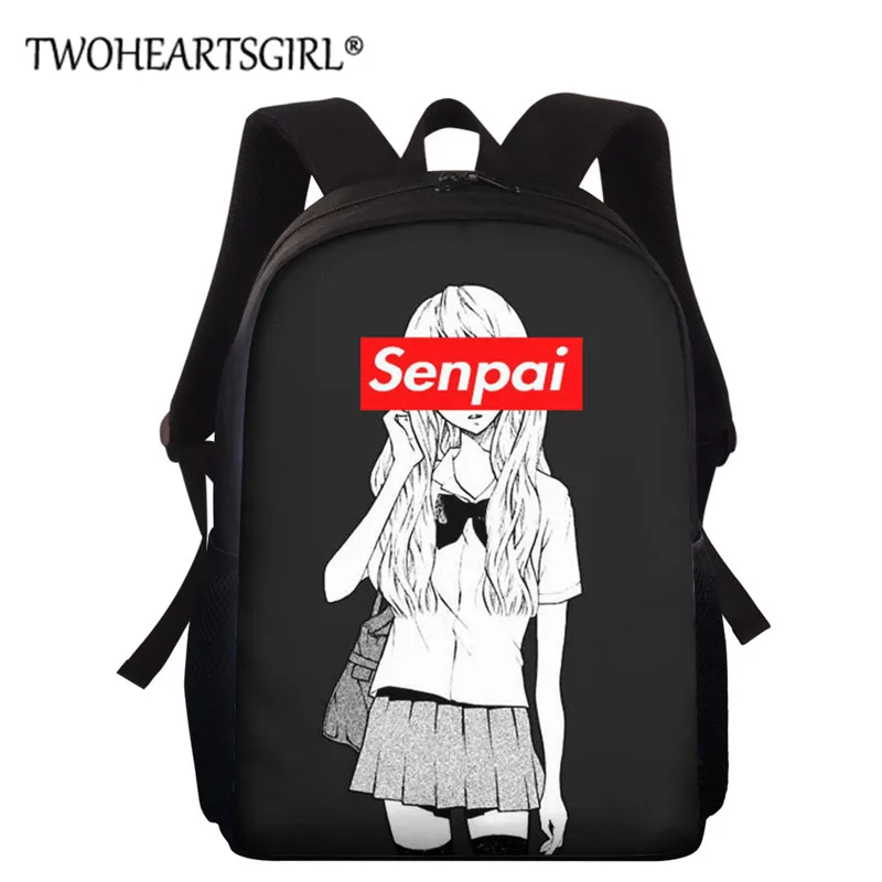 Школьный ранец twoheart sgirl с принтом аниме «вайфу», крутая черная сумка для книг в африканском стиле для девочек, детские школьные ранцы