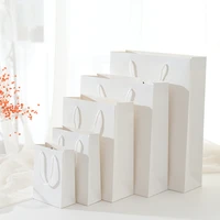1pcs white vertical version kraft paper portable gift bag wedding favor gift bags birthday party decoration dessert candy bags