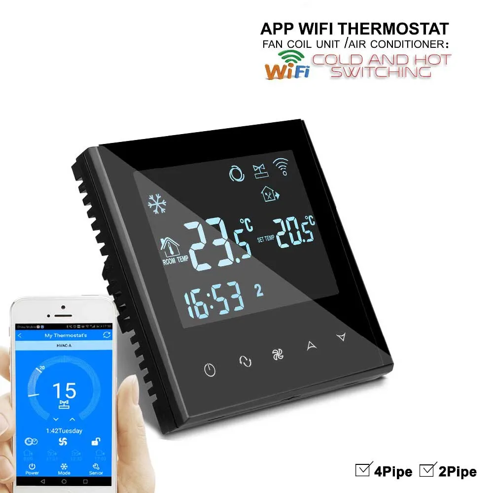Wi-Fi 4P 2P контроллер приложения программируемый термостат сенсорного экрана с