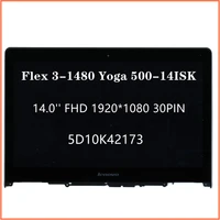 adaptedto flex 3 1480 yoga 500 14isk laptop 14 0 fhd lcd led touch screen digitizer assembly bezel lcd screen fru 5d10k42173