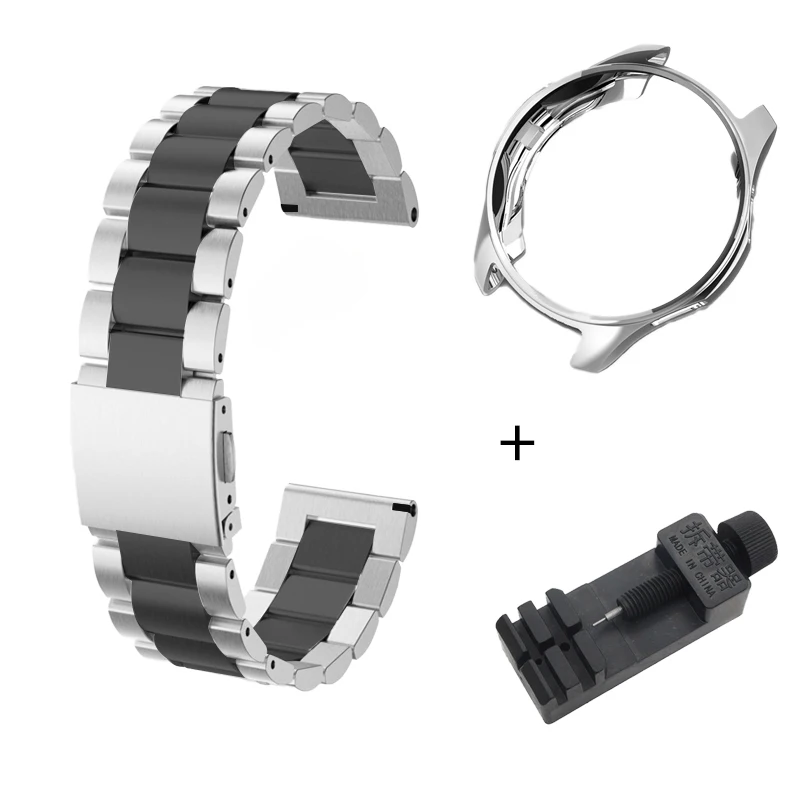 SZ-BKsilver- SI Case 20 мм 22 мм металлический ремешок для часов huawei Watch GT2 браслет для samsung Galaxy 46 мм gear S3 ремешок на запястье Amazfit 2 быстрая установка - Цвет ремешка: SZ-BKsilver- SI Case