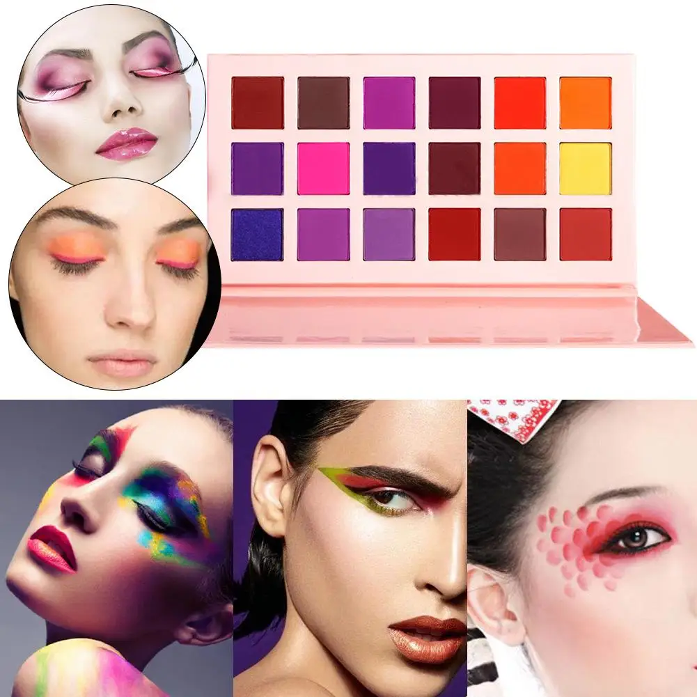 Макияж 18 цветов пигмент матовые тени для век пудра неон лак ногтей стойкая