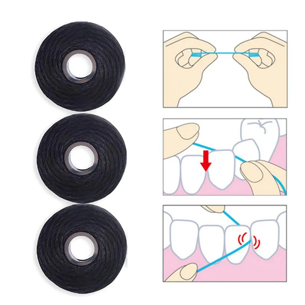 50 м Портативный Бамбуковый древесный уголь зубная нить со встроенной катушкой