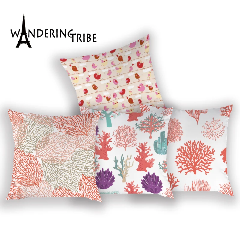 Пляжная Подушка с принтом морских водорослей чехол для дивана морская черепаха