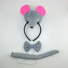 Повязка на голову плюшевая в виде мыши и крысы для вечеринки, резинка для волос для мальчиков и девочек, подарок на день рождения, костюм животного для косплея, Пасхальная лента для волос на Хэллоуин и Рождество