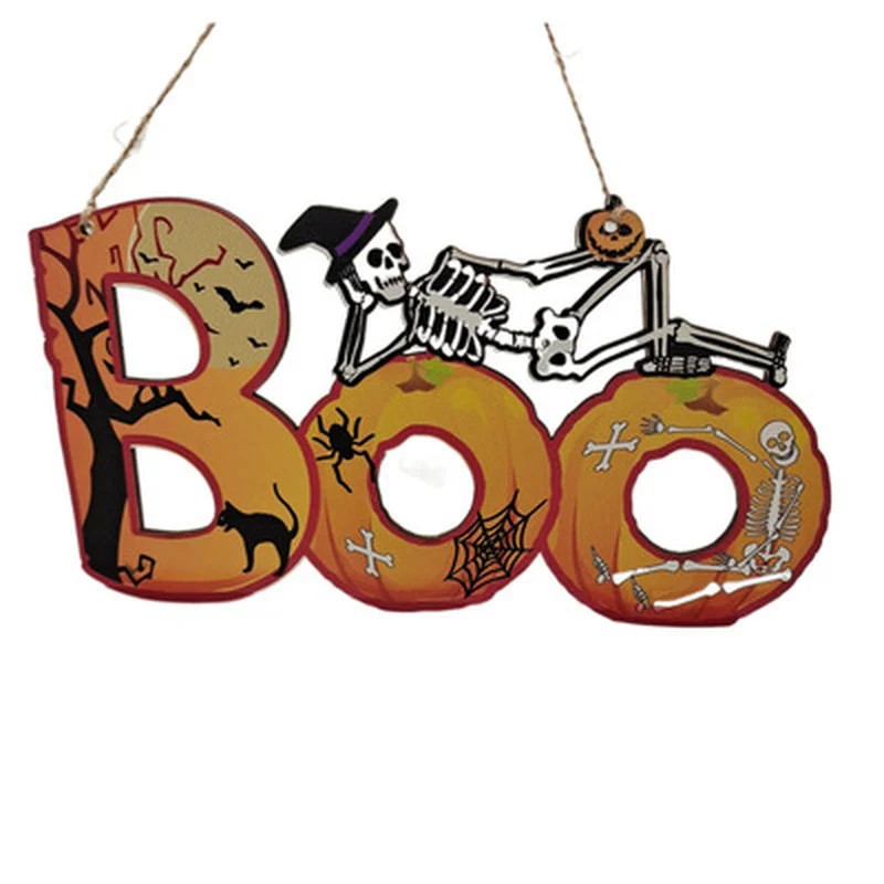 DIY Boo подвеска в виде тыквы, черепа, летучей мыши, призрака, деревянная подвеска, призрак, фестиваль, бар, KTV, подвеска для коридора
