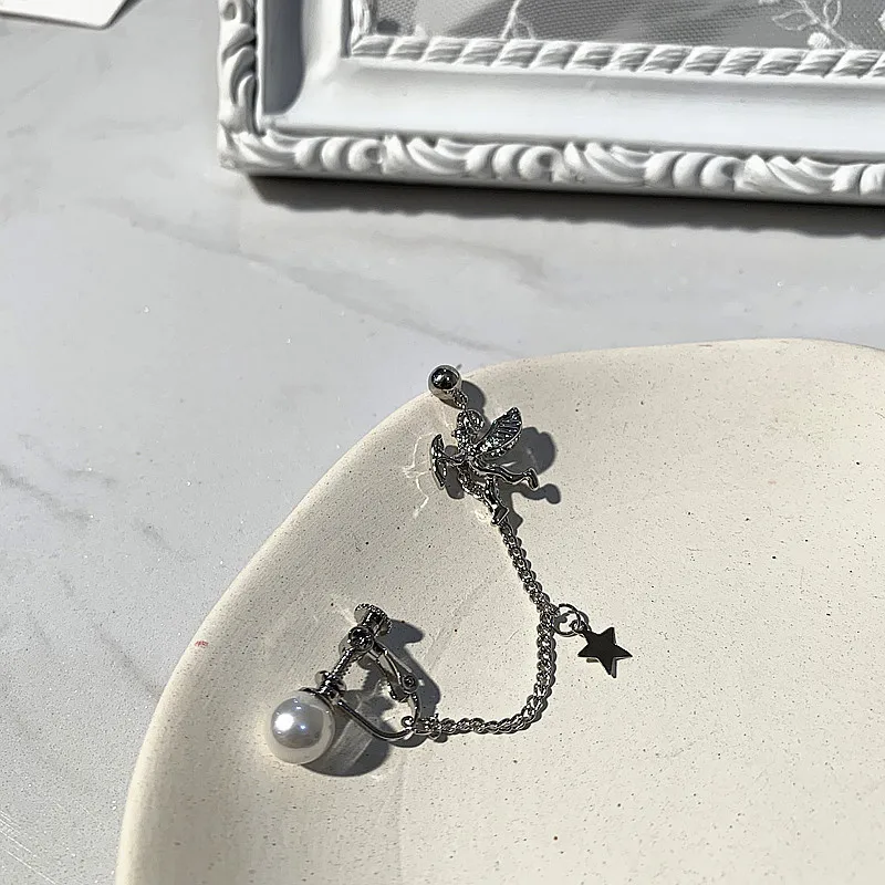 Японские и Южно корейские винтажные серебряные сережки с подвеской в форме