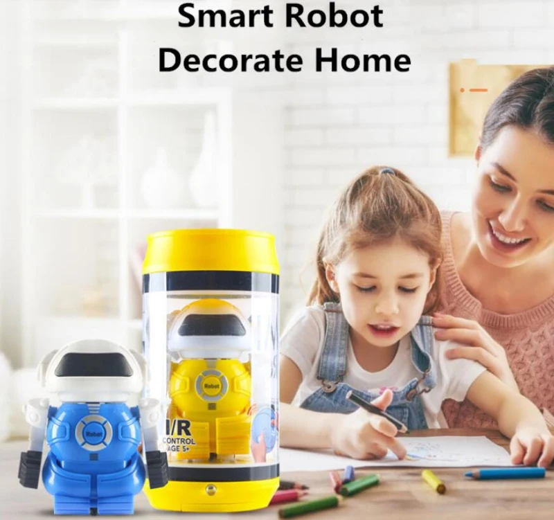 Мини Робот Портативный с дистанционным управлением игрушка для мальчиков и