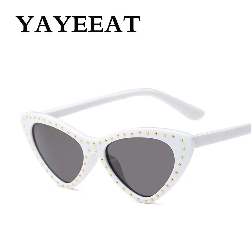 Сексуальные ретро кошачьи Солнцезащитные очки женские маленькие черные белые 2018
