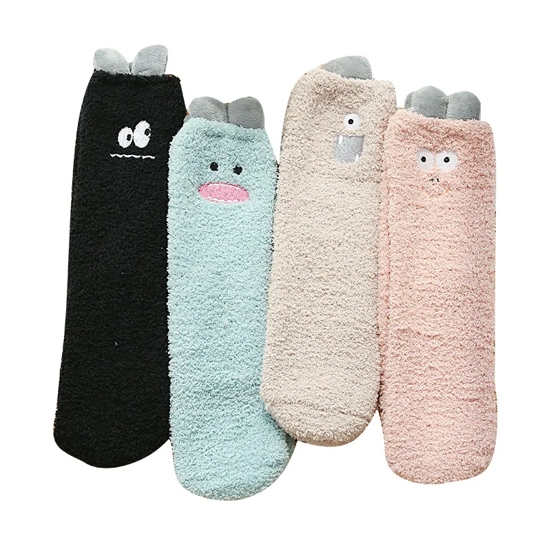Модные женские шерстяные носки с рисунками героев мультфильмов удобные теплые
